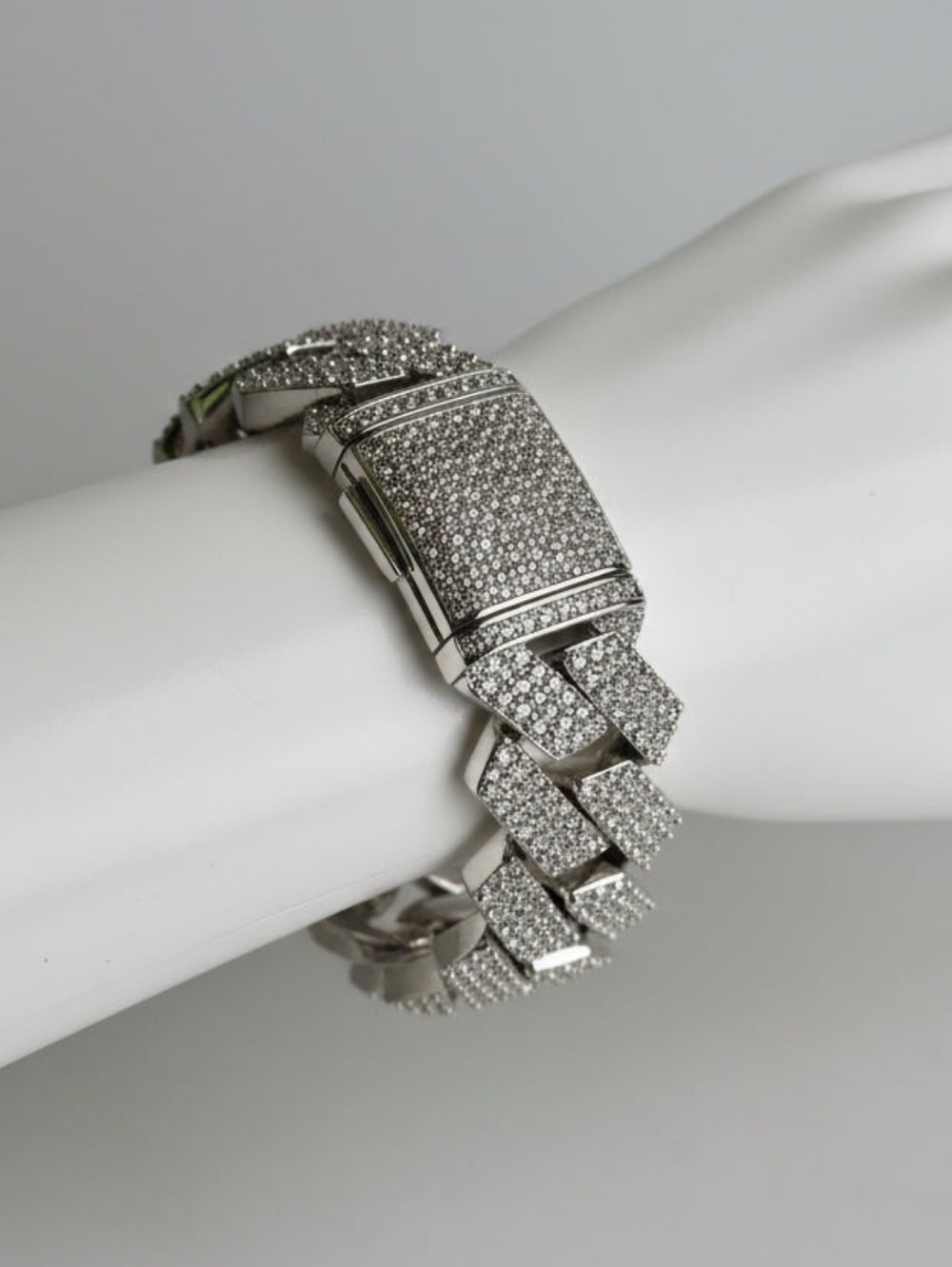 16mm 8inch 3Rows Cubana  Multi-Row Iced- Out Bracelet 5X PLATING